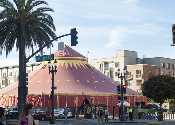 Image of the Tortona Big Top in Downtown Oakland